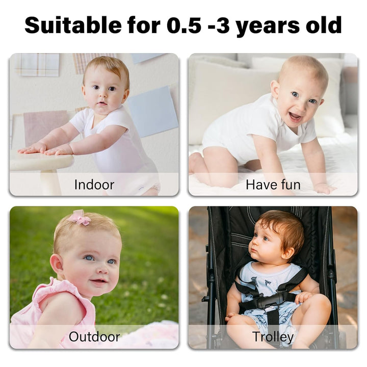 Baby Head Protector Helmet & Baby Knee Pads 3 Pairs Toddler Protector Cap Soft Cotton Cushion, Adjustable Bump-Free Safety Hood to Crawling, Walking, and Running