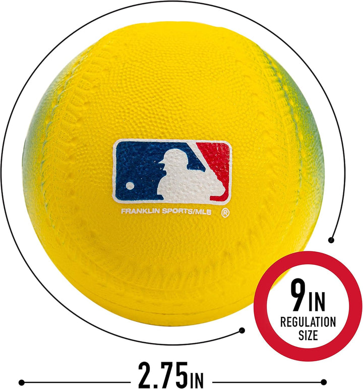 Foam Baseballs - Soft Foam Practice Baseballs for Kids - Perfect for Hitting and Indoor or Outdoor Play - 3 Pack - Official MLB Licensed Product