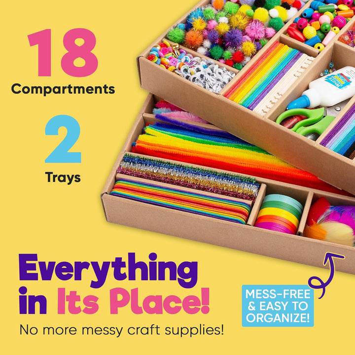 3000+ Pcs Arts and Crafts Supplies for Kids | Craft Kit Box for Kids Age 3-5, 4-8, 6-8, 8-12 | Craft Supplies & Materials Crafts Set Toys Art Box Gifts for Girls Boys Bulk Art Kit