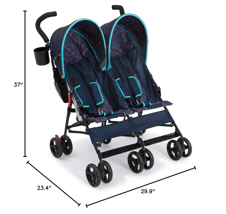 LX Side by Side Stroller - with Recline, Storage & Compact Fold, Night Sky