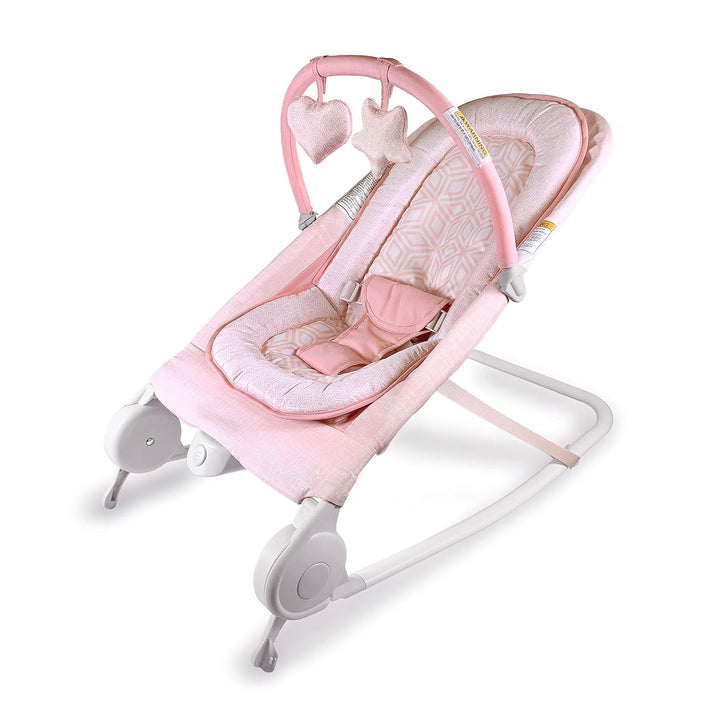 2-In-1 Bouncer & Rocker Duo (Gray and Teal) Convenient and Portable Rocker and Bouncer for Babies Includes Soft Toys and Soothing Vibrations
