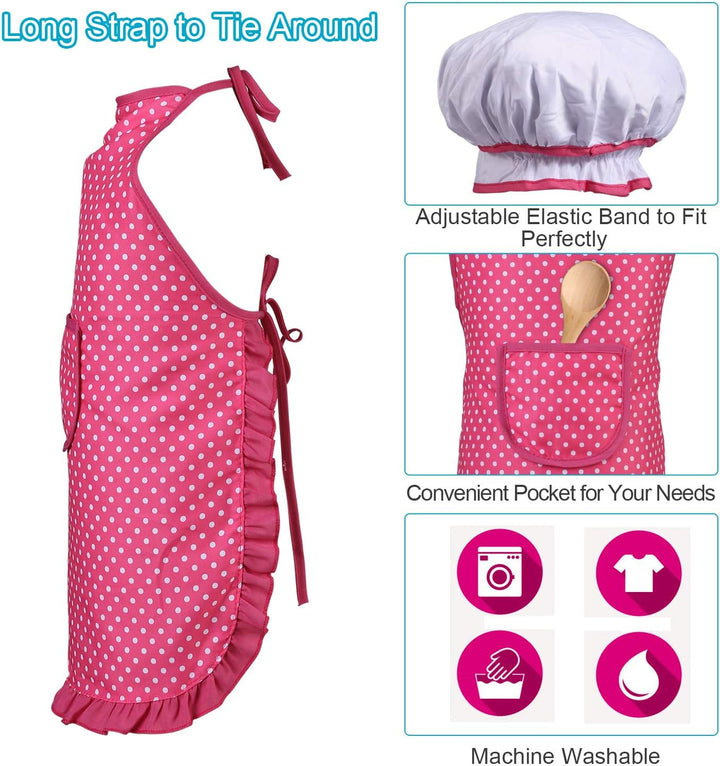 Kitchen Pretend Play Toys with Stainless Steel Cookware Pots and Pans Set, Cooking Utensils, Apron & Chef Hat, Cutting Vegetables for Kids, Girls, Boys, Toddlers
