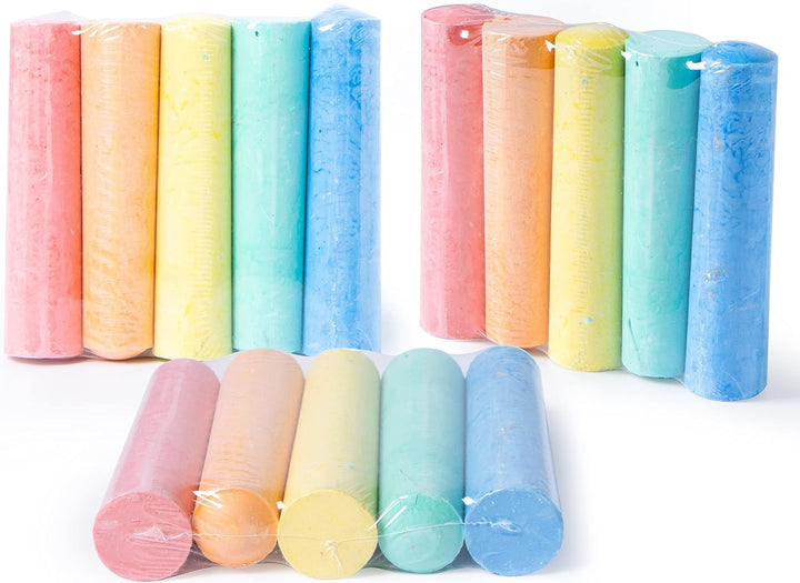 150 Pcs Sidewalk Chalk Set in 30 Packs, 5 Colors, Giant Box Non-Toxic Jumbo Washable Chalk for Outdoor Art Play, Painting on Chalkboard, Kitchen, Blackboard, Playground, Outdoor