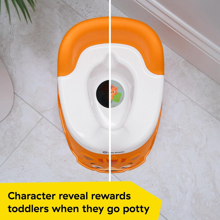 Tinkle and Reveal Tiger Potty Training Toilet, Non-Skid Toddler Potty, Removable Bowl, Ages 18+ Months