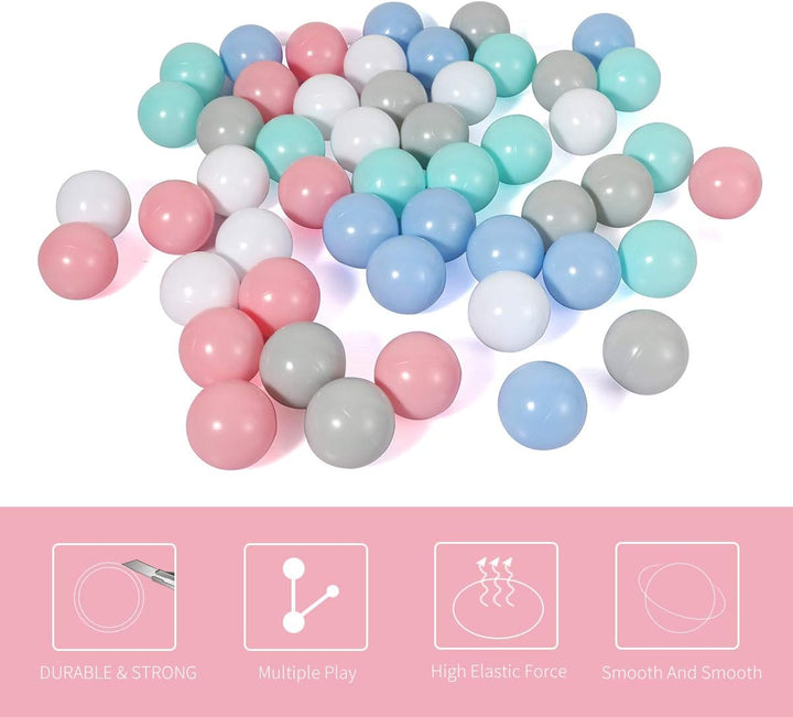 50 100 200 Soft Plastic Ball Pit Balls for Kids, Gift for Baby Toddler Birthday Christmas, Ball Pit Play Tent, Baby Kiddie Pool Water Toys, Party Decoration