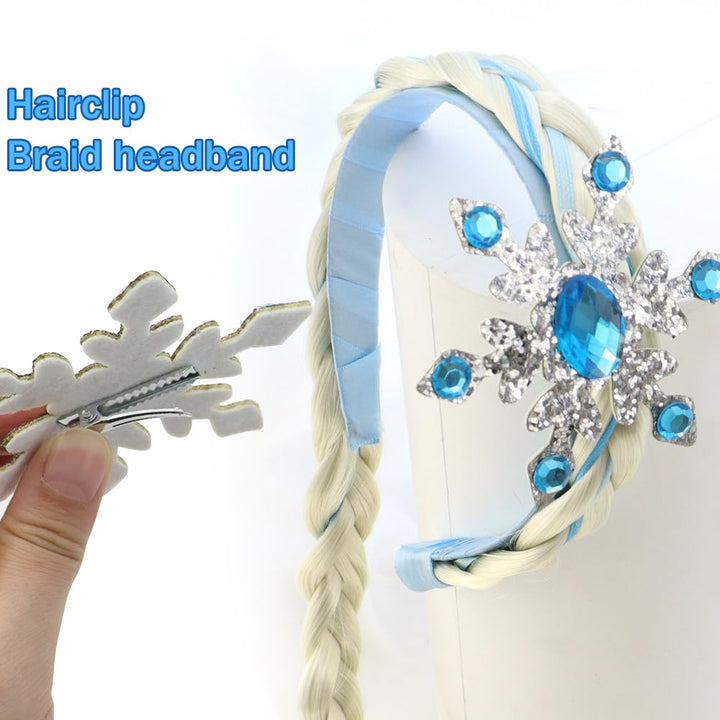 1 Pack Girls Costume Wig Princess Dress up Braided Wigs Polyester Wig with Braid Long Hair Princess Rapunzel Hairpiece Long Hair Headbands Costume Accessories for Girls