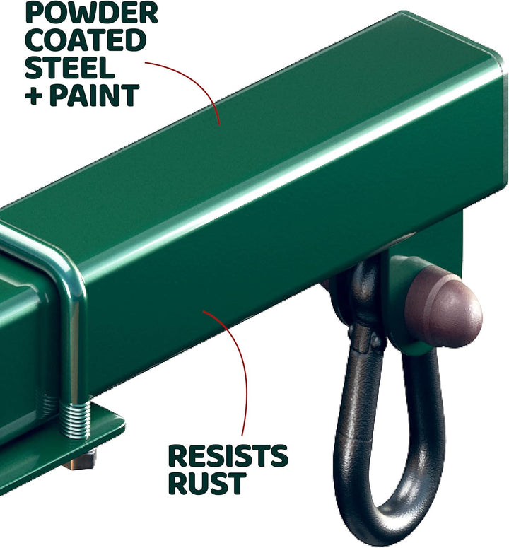 Swing Set Conversion Bracket - No Tree, No Problem, Convert Your Swingset into a Swurfset, Heavy Duty Adjustable Horse Glider Attachment Bracket for Kids Ages 12 and Up, up to 150Lbs (Green)