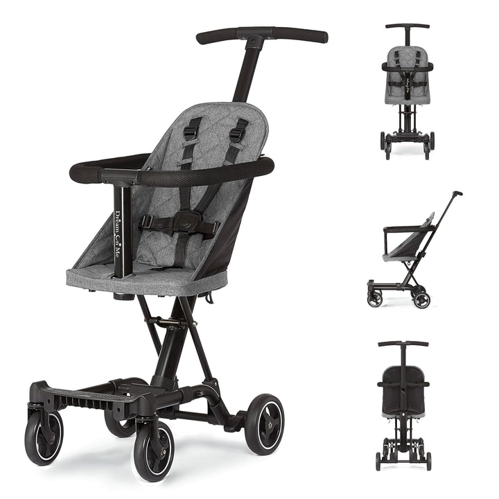 Lightweight and Compact Coast Rider Stroller with One Hand Easy Fold, Adjustable Handles and Soft Ride Wheels, Black