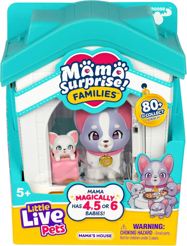 Dog House Playset, Mama Surprise Families Puppy Party Pack, 15 Mini Collectible Puppies, Fold-Out Dog Playset Toy Gift for Kids 5+