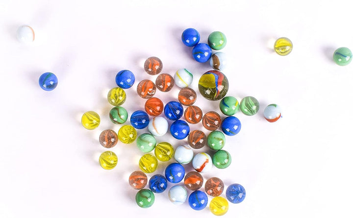 50 Piece Marbles - Colorful Glass Marble for Kids Games | 49 Players and 1 Shooter
