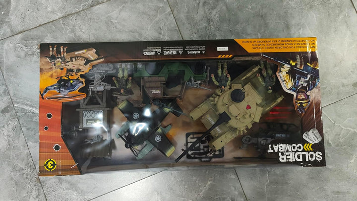 Military Toys Set - Army Men Soldiers Action Figures Playset with Military Vehicles, Weapon Gear & Model Toy Set for Kids 3+