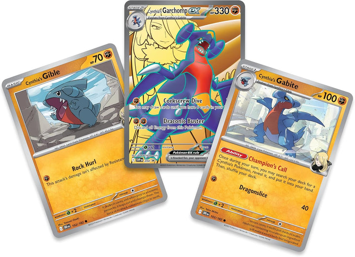 Pokemon TCG: Cynthia’S Garchomp Ex Premium Collection - 6 Packs, Stickers, Promos
