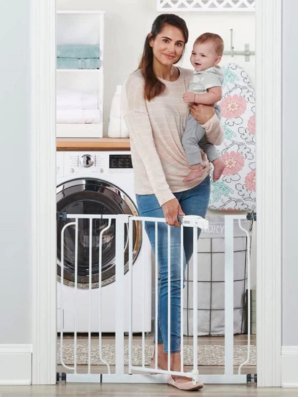 Easy Step 38.5-Inch Extra Wide Walk Thru Baby Gate, White Original Version