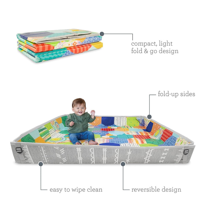 Foldable Soft Foam Play Mat, Baby Play Mat for Tummy Time & Floor Play, Lightweight, Easy to Store, Wipeable, Multicolor
