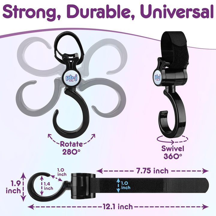 Stroller Hooks 2 Pack Organizer Clip Travel Purse Shopping Diaper Bags