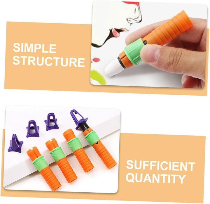 30Pcs Crayon Lengthener with Sharpener Versatile Art Pencil Holder for Oil Pastels and Crayons Drawing and Sketching Tool Built Sharpener for Convenient Use
