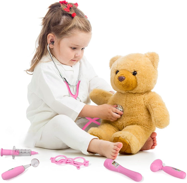 Kids Doctor Kit, 8 Pieces Kids Doctor Playset with Medical Storage Bag & Real Stethoscope, Pretend Play Doctor Toys for Toddler Boys Girls Aged 3 4 5 6