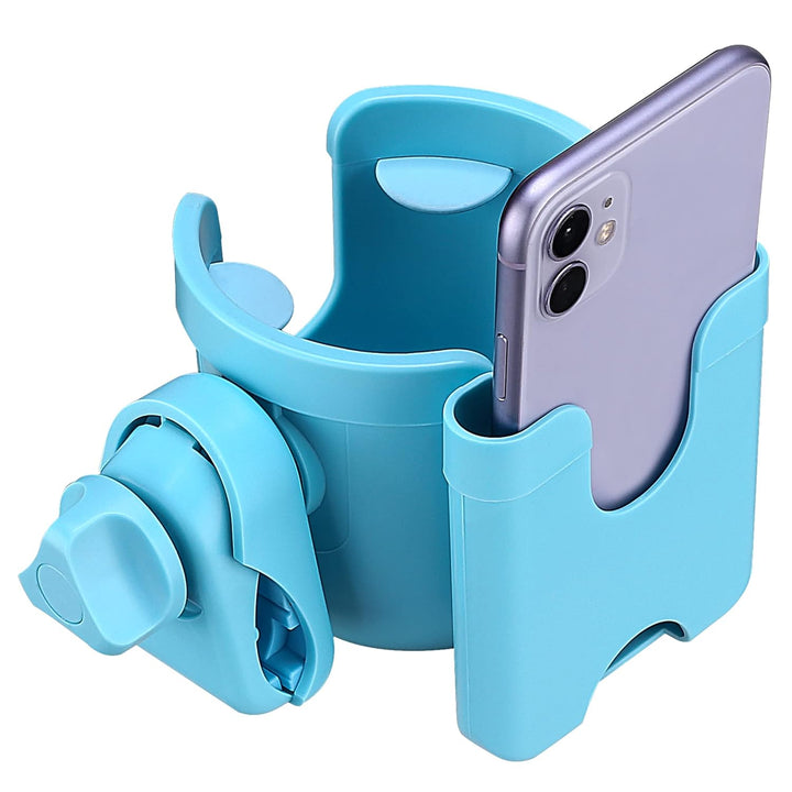 Universal Stroller Cup Holder, Adjustable Drink Holder with Phone Holder for Baby Stroller, Wheelchair, Walker, Bike, Scooter, Gifts for Family Member.