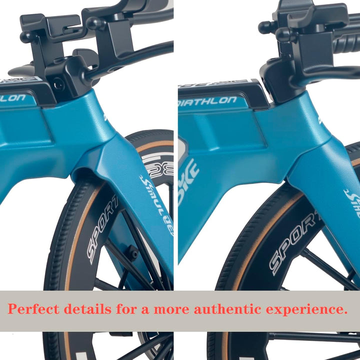 1:8 Scale Road Race Bike Toy Racing Bicycle Die-Cast DS Mini Road Finger Rider Bicycle Model Desktop Decoration DH Alloy Bike Action Figurine Toy for Cake Topper Crafts (Blue)