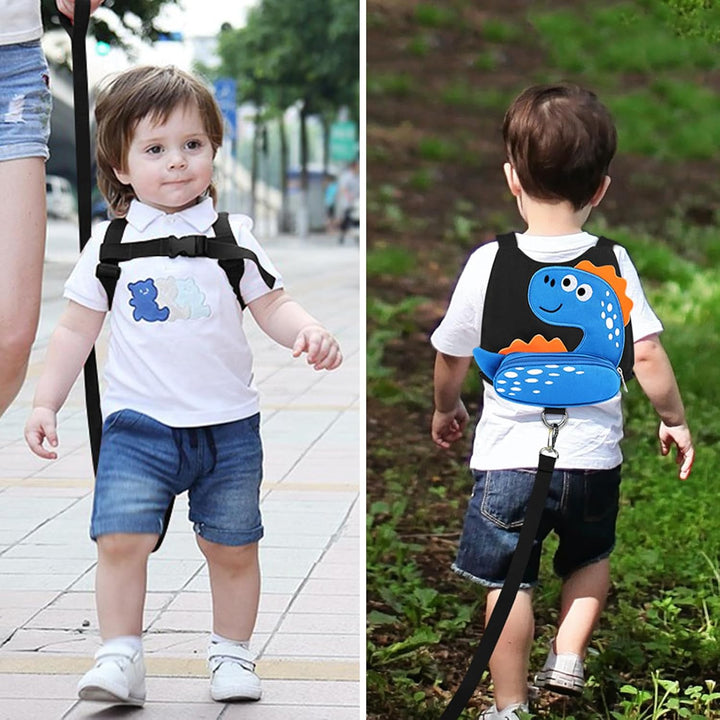 Toddler Harness Leash with anti Lost Wrist Link, Cute Dinosaur Kids Harnesses Children Leashes, Baby Walking Harness Keep Child Close Wristband Strap for Boys Travel