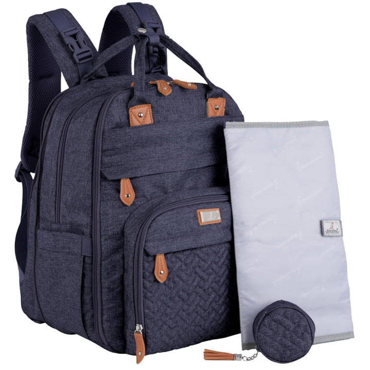 Diaper Bag Backpack - Baby Essentials Travel Tote - Multi Function Waterproof Diaper Bag, Travel Essentials Baby Bag with Changing Pad, Stroller Straps & Pacifier Case - Unisex, Dark Gray