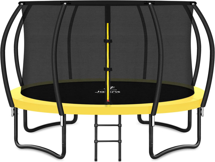 Trampoline 8FT 10FT 12FT 14FT 16FT, Recreational Trampolines with Enclosure Net and Ladder, Outdoor Anti-Rust Trampolines for Kids and Adults, ASTM Approved