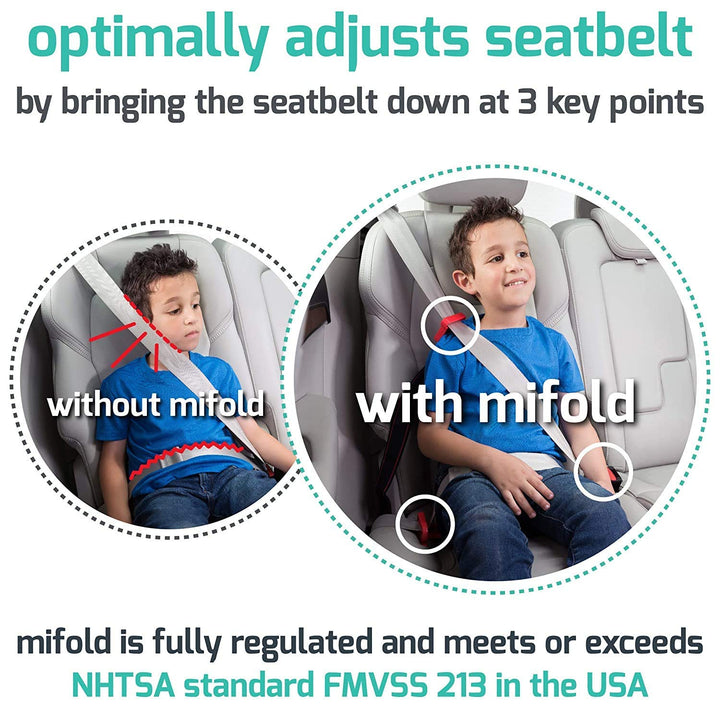 New  Comfort Grab-And-Go Car Backless Booster Seat-Compact and Portable for Every Day, Carpooling, Travel, Charcoal Grey