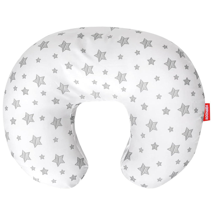 Nursing Pillow Cover for Baby Snug Fits Boppy Nursing Pillows, Super Soft, for Breastfeeding Moms, Grey Star