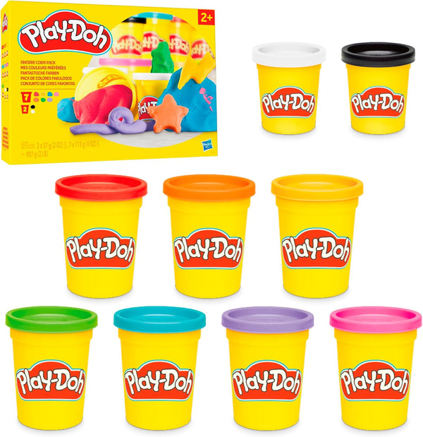 9 Pack Favorite Color Set, Assorted Colors, 2 & 4 Ounce Modeling Compound Cans, Kids Arts & Crafts, Back to School Gifts & Prizes, Preschool Toys, Ages 2+ (Amazon Exclusive)