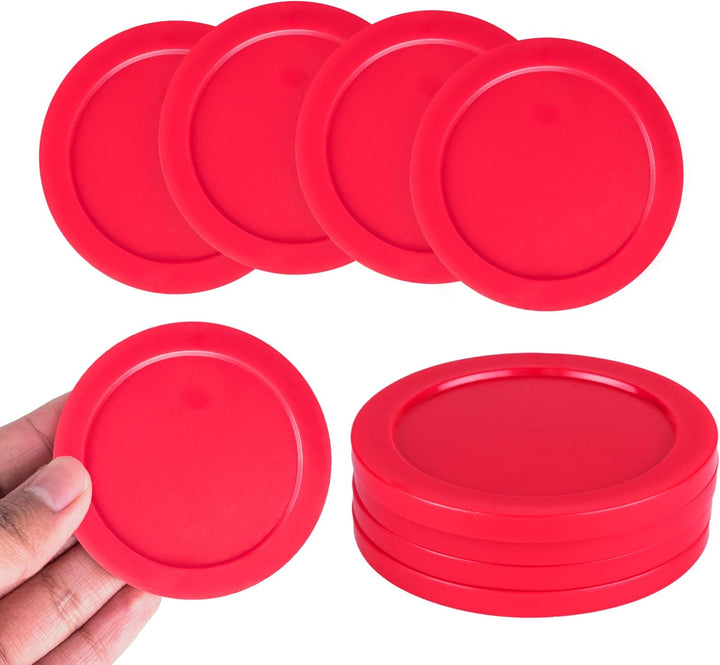 Home Air Hockey Red Replacement 2.5" Pucks for Game Tables, Equipment, Accessories (Pack of 4)