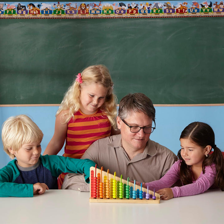 Add & Subtract Abacus - Educational Toy with 55 Colorful Beads and Sturdy Wooden Construction