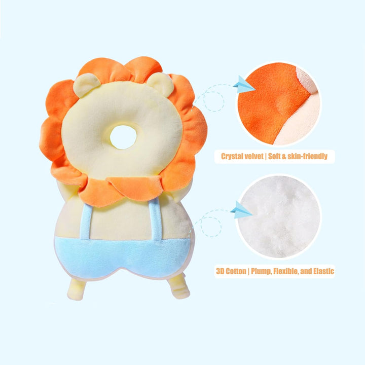 Baby Head Protection Backpack, Toddler Walking Head Protector, Adjustable Head Protector Pad Safety Cushion (Orange)