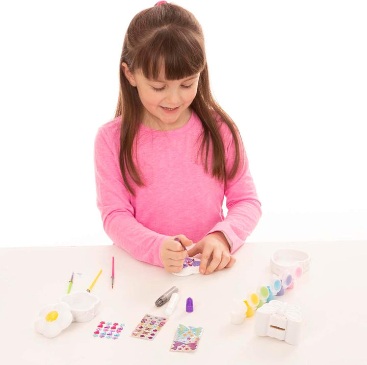 Created by Me! Favorite Things Craft Kits Set: Decorate-Your-Own Flower and Heart Treasure Boxes and Butterfly Bank