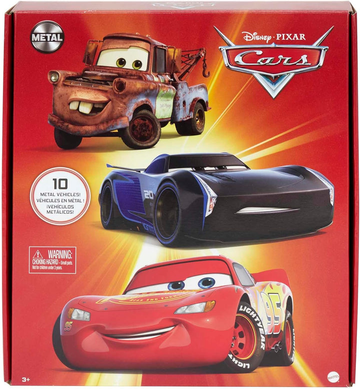 Disney and Pixar Cars Set of 10 Die-Cast Mini Racers Vehicles, Collectible Set of 1:55 Scale Toy Cars Inspired by Movies
