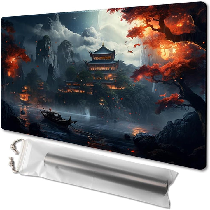 MTG Playmat Size 24X14In Free Storage Bags Non-Slip Backing, Ideal for Card Game Enthusiasts TCG Playmat (Shadow Dragon-No Deck)