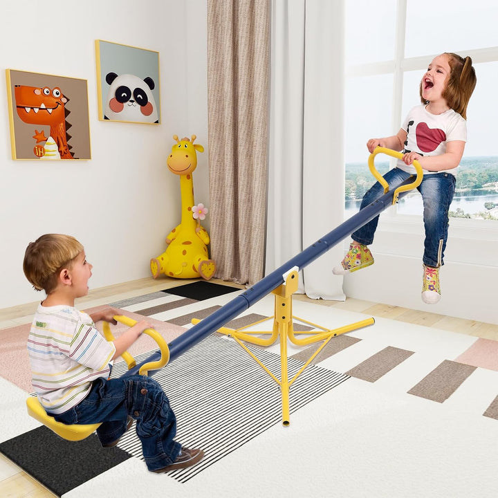 Teeter Totter,360 Degree Rotation Seesaw for Kids Outdoor for Ages 4-12, Sit and Spin Teeter Totter Kids Outdoor Play Equipment