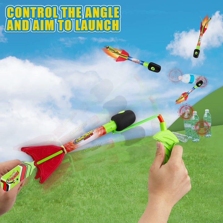 Toy LED Light up Rocket Launcher for Kids Indoor Outdoor Game Toys Foam Rockets Birthday Toys for Kids Toddler Boys Girls Age 3 4 5 6 + Years Old