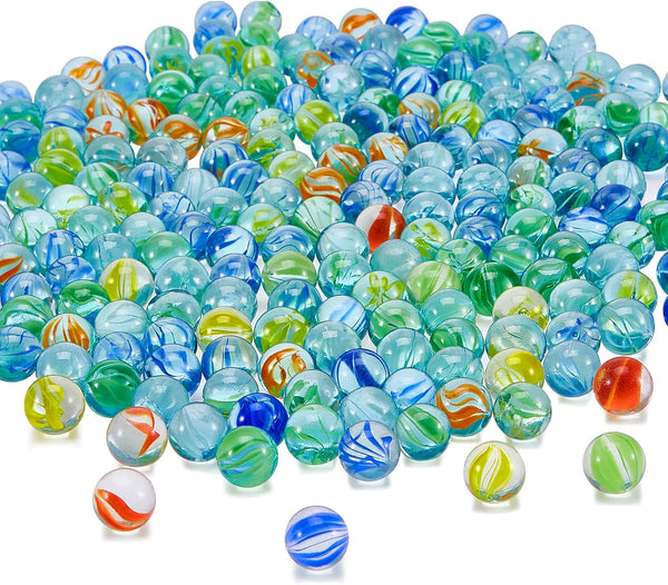 1000 Pieces Marbles Bulk Cats Eyes Glass Marbles Color Mixing 0.55 Inch Solid round Glass Marble for Kids Slingshot DIY Home Decoration Chinese Checkers Game(Classic)