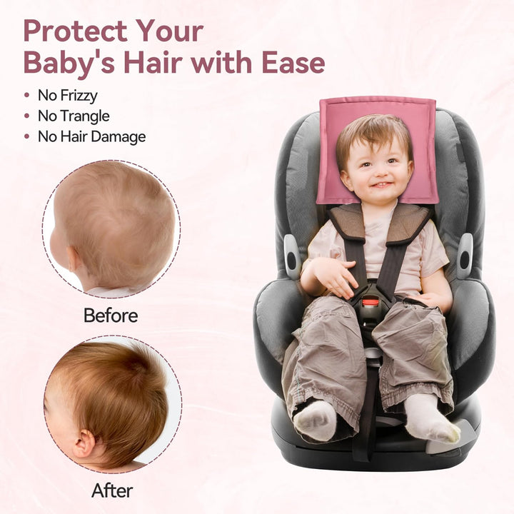 Silk Head Carseat Cover for Baby:  Satin Car Seat Head Cover for Babies Headrest Protector 2Pcs Pink for Girls Infant Sleeping Hair Protection