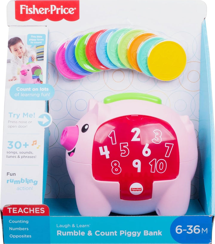 Baby Musical Toy Laugh & Learn Count & Rumble Piggy Bank with Songs & Motion for Infants & Toddlers Ages 6+ Months​