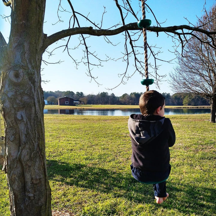 Climbing Rope with Platforms and Disc Swing Seat Set Playground Accessories Including Bonus Hanging Strap & Carabiner Tree Swing for Kids Rope Swings for Tree