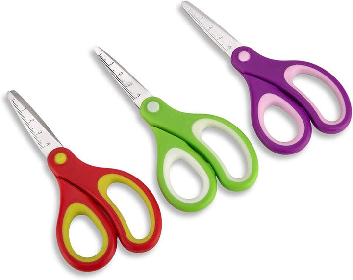 Kids Scissors (36 Count Teacher Pack, Rounded-Tip, 5.5 Inch) - 5.5’’ Soft Touch Blunt School Student Scissors Shears GD-016-R-N (Pack of 36)