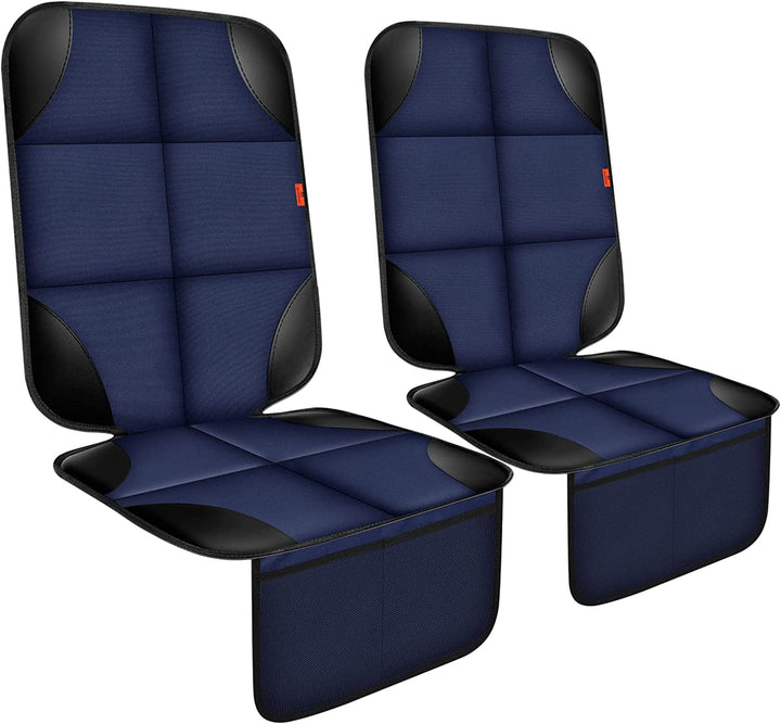 Car Seat Protector 1 Pack Car Seat Cushion Mat Thickest Padding,Waterproof 600D Fabric Car Seat Covers for Non-Slip Backing Mesh Pockets for Baby and Pet (Black, 1 Pack)