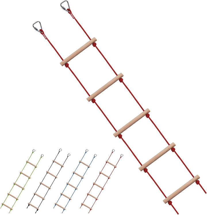 Kids Climbing Rope Ladder, Hanging Ladder for Swing Accessories (2 Hooks)