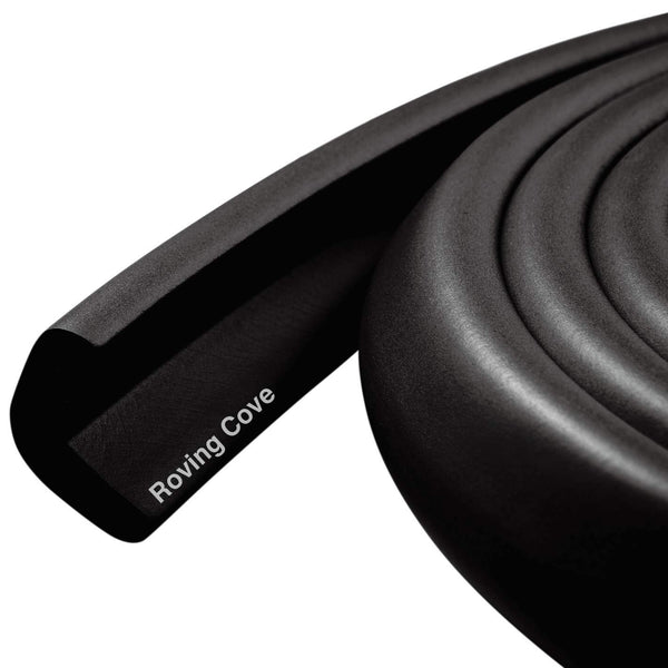 Heftyfit Edge Protector for Baby Proofing (6Ft Large Edge Only), Heavy-Duty Soft Rubber Foam Furniture Edge Bumper Guards, Desk Edge Cushion, Wall Corner Covers, 3M Adhesive, Onyx Black