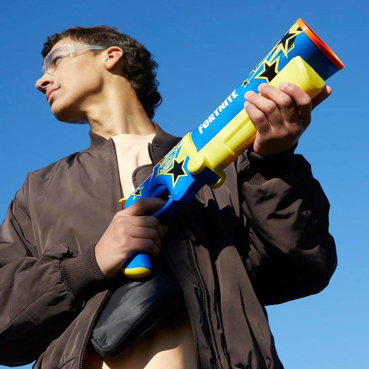Fortnite Half Tone Hero Blaster, Bonus Code to Unlock Half Tone Hero Wrap in the Game, Break Open Loading, 12  Elite Darts, Fortnite Gifts (Amazon Exclusive)