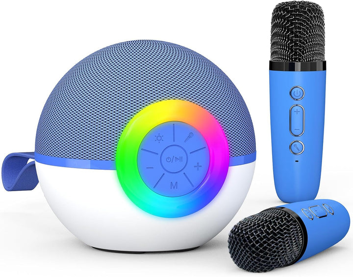 Karaoke Microphone Machine Toys for Kids Adults, Mini Portable Bluetooth Speaker with 2 Wireless Mics, Christmas Birthday Gifts for Boys Girls Ages 3 4 5 6 7 8 9 10 11 12+ Year (Purple)