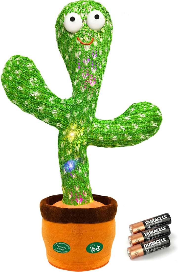 Talking Cactus Toy That Talks Back,Volume Adjustment Dancing Mimicking Cactus Baby Toy,Singing Record Repeat What You Say, Sunny Silly Light up Tummy Time Funny Gift for Toddler Boys Girls Toys