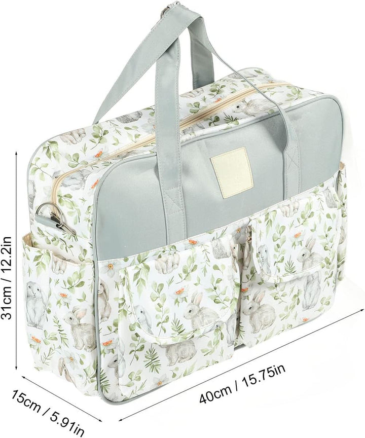 Baby Diaper Messenger Bag,Portable Shoulder Messenger Bag Large Capacity Mommy Diaper Bag for Pregnant Woman (Bunny)
