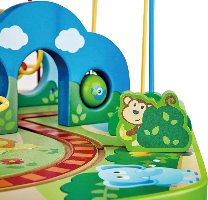 Jungle Adventure Railway Table | Kids Bead Maze Puzzle Table with Accessories, African Scene Graphics, Child Sized Table for Individual and Group Play